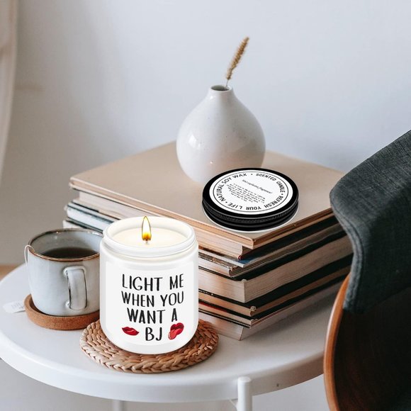 Birthday Gifts for Men, Light Me When You Want A BJ Candle - Funny Gifts Friends - Picture 5 of 6